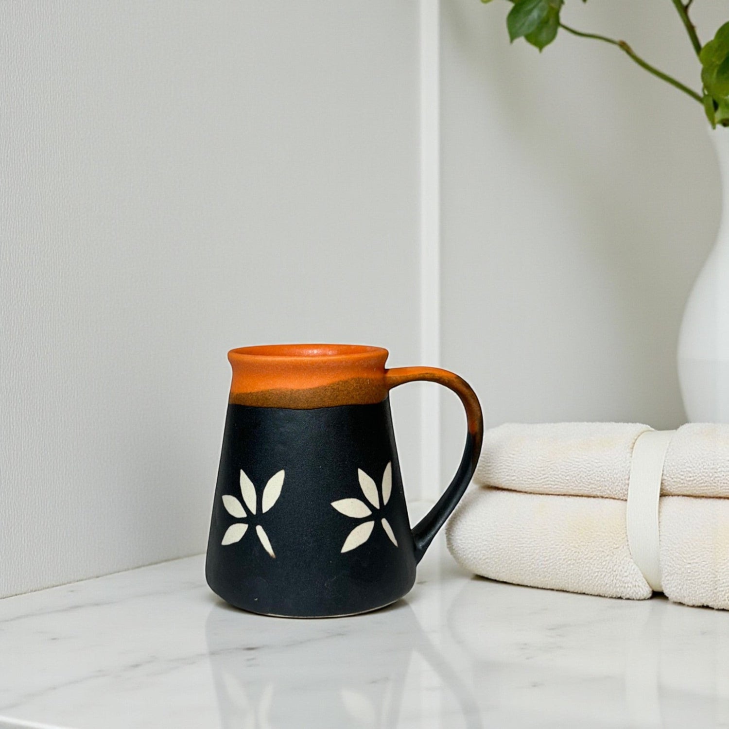 Amber Leaf Ceramic Mug