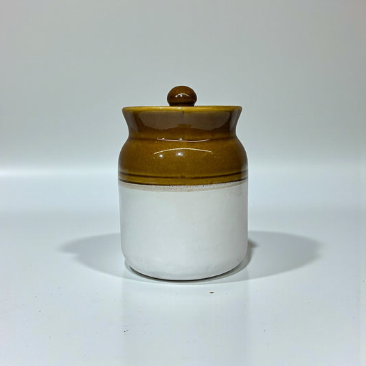 Rustic Heritage Ceramic Jar – Set of 1 | 500 gms Each | Handcrafted Dual-Tone Brown & White Storage Jars